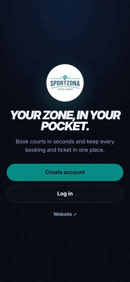 Sport Zona members app on a phone